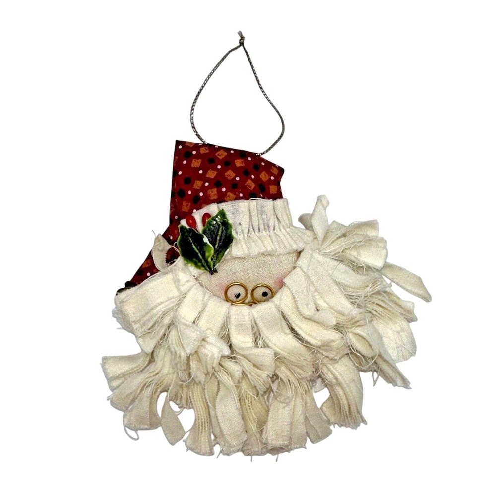 Handmade Santa Brooch Pin Christmas Holiday Decoration Rustic Farmhouse Decor